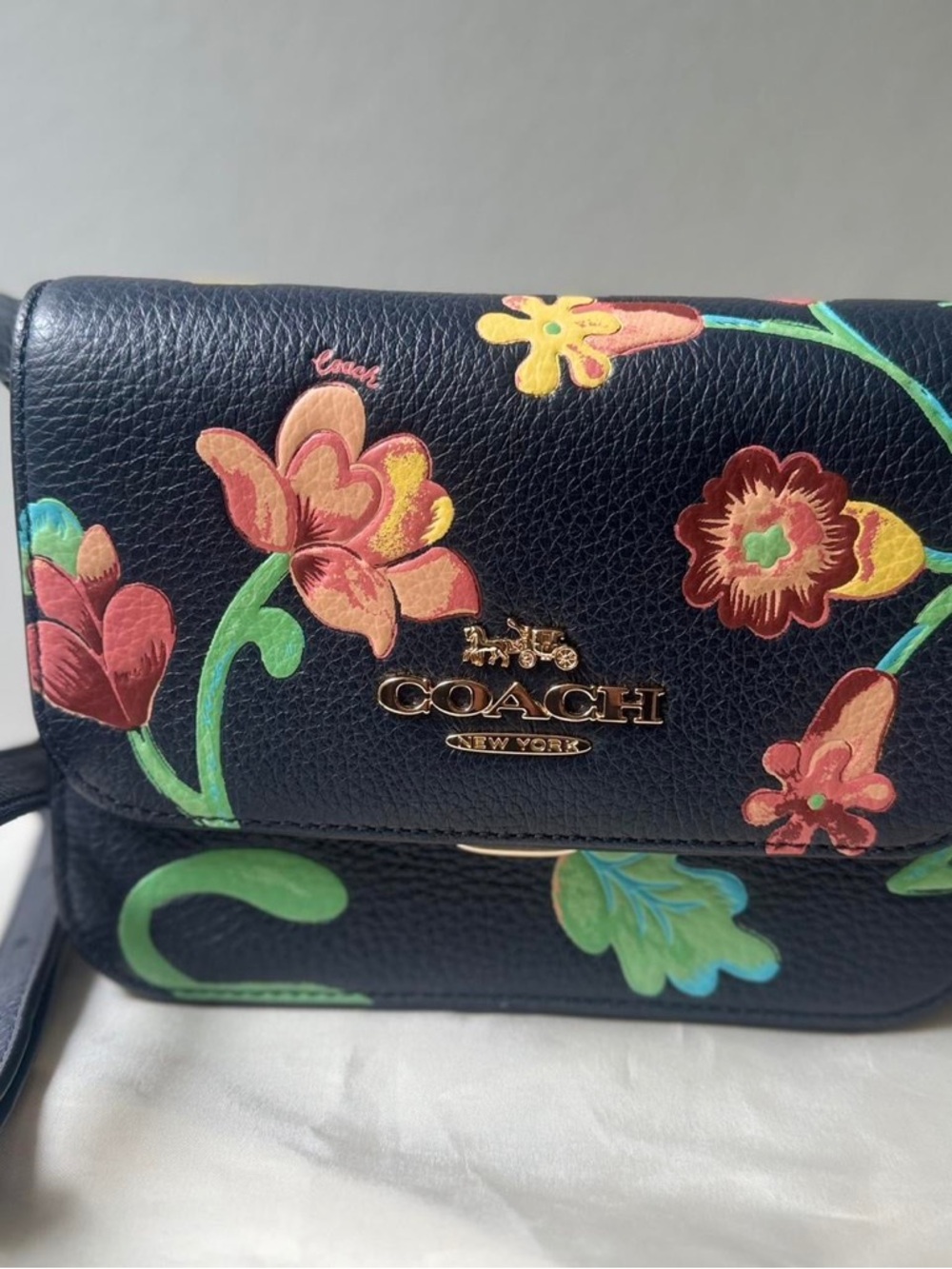 Final Price Coach Black Floral Crossbody Bag Brynn Dreamy land